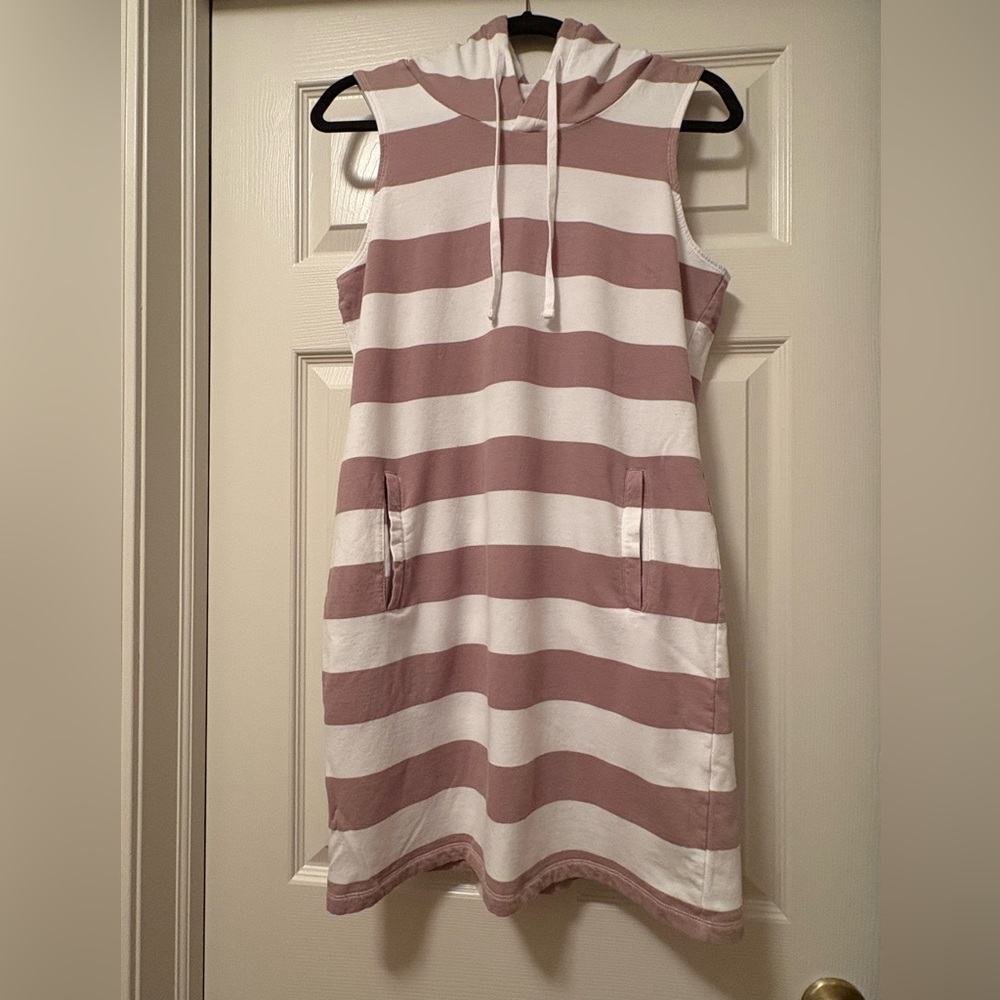 Soho Striped Sleeveless Hooded Dress